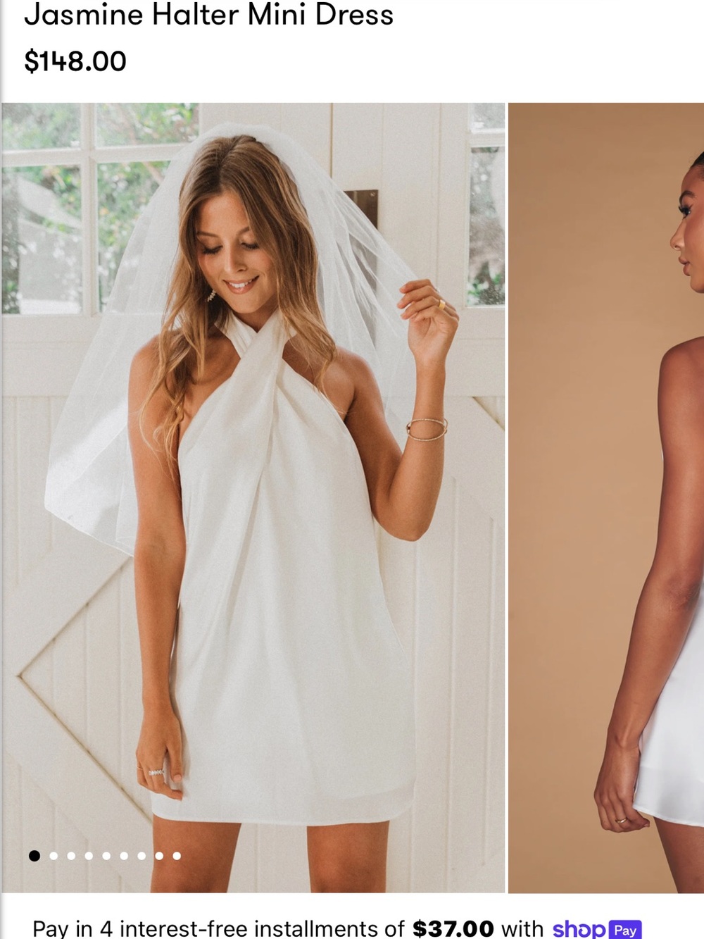 White Halter Mini Dress